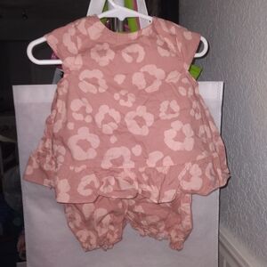 Carter's Dusty Pink Baby Dress Set With Shorts / Diaper Cover 12 Months EUC